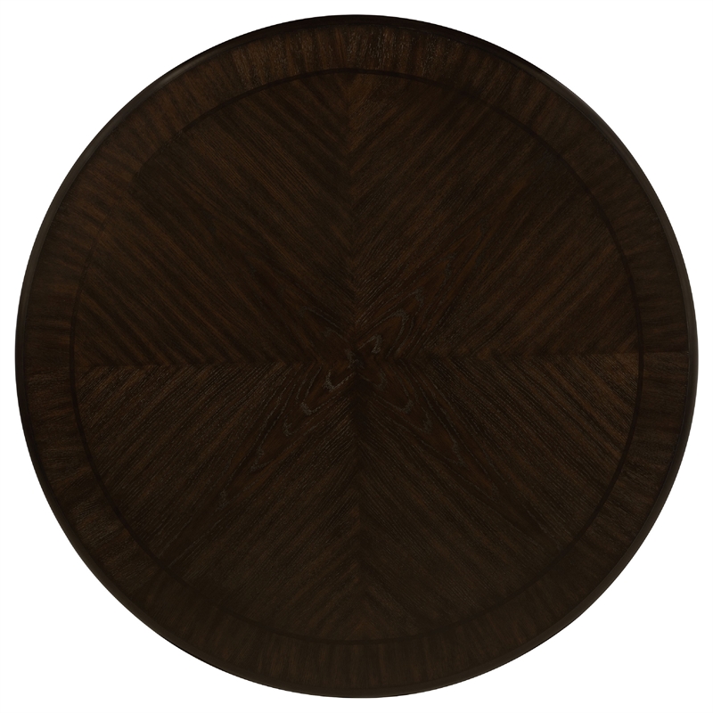 Tipa 5pc Dining Table Set- Dark Brown Round Wood Top- Storage Base