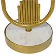 Soho Side End Table with Round Marble Top- Gold Oblong Frame- 21-Inch Height