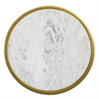Soho Side End Table with Round Marble Top- Gold Oblong Frame- 21-Inch Height