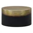 Dyan Coffee Table- 34.5 Inch Round Drum Shape- Black- Gold Antique Brass Ombre