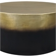 Dyan Coffee Table- 34.5 Inch Round Drum Shape- Black- Gold Antique Brass Ombre