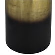 Dyan 20 Inch Side End Table- Round Drum Shape- Black- Gold Antique Brass Ombre
