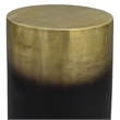 Dyan 20 Inch Side End Table- Round Drum Shape- Black- Gold Antique Brass Ombre