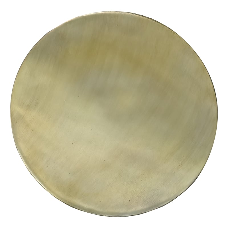 Dyan 20 Inch Side End Table- Round Drum Shape- Black- Gold Antique Brass Ombre