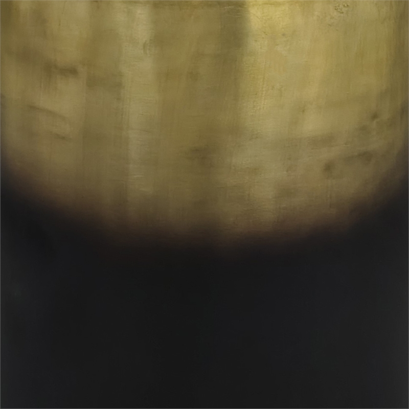 Dyan 20 Inch Side End Table- Round Drum Shape- Black- Gold Antique Brass Ombre