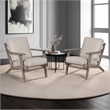 Amber Accent Chair- Handcrafted Washed Mango Wood-  Fabric Cushions- Angled Legs