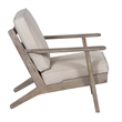 Amber Accent Chair- Handcrafted Washed Mango Wood-  Fabric Cushions- Angled Legs
