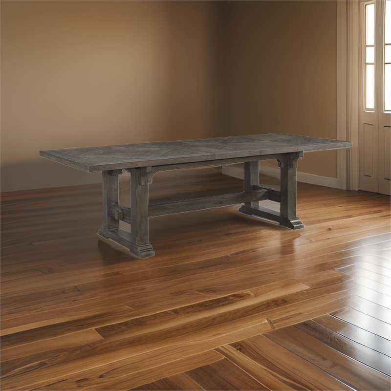 Koa 84-102 Inch Dining Table-Extendable 8 Seater Rectangular-Brown Wood