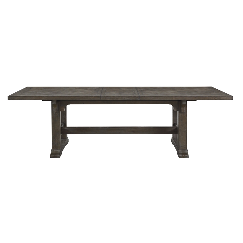 Koa 84-102 Inch Dining Table-Extendable 8 Seater Rectangular-Brown Wood