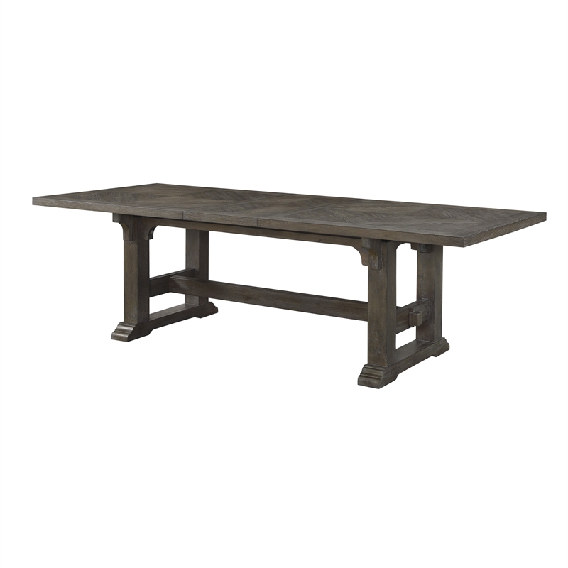 Koa 84-102 Inch Dining Table-Extendable 8 Seater Rectangular-Brown Wood