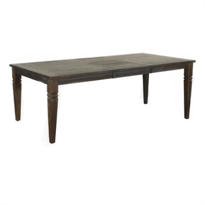 Flint Dining Table-66-90 Inch Rectangular Extendable Brown Solid Wood