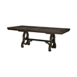 Vill 68-86 Inch Dining Table-Extension Leaf-Metal Braces Brown Solid Wood