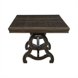 Vill 68-86 Inch Dining Table-Extension Leaf-Metal Braces Brown Solid Wood