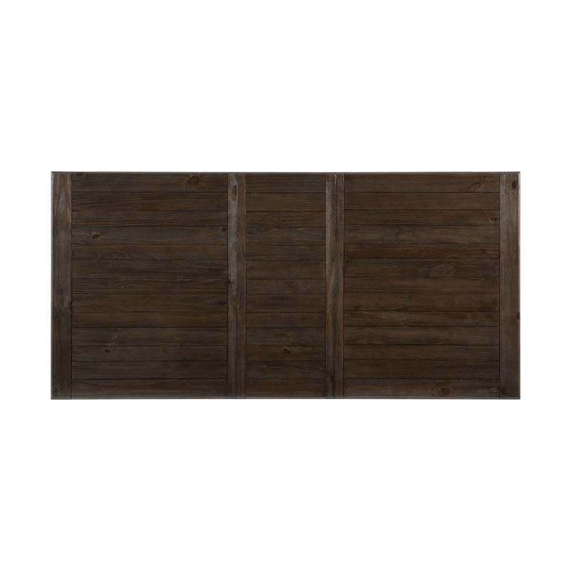 Vill 68-86 Inch Dining Table-Extension Leaf-Metal Braces Brown Solid Wood