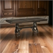 Vill 68-86 Inch Dining Table-Extension Leaf-Metal Braces Brown Solid Wood