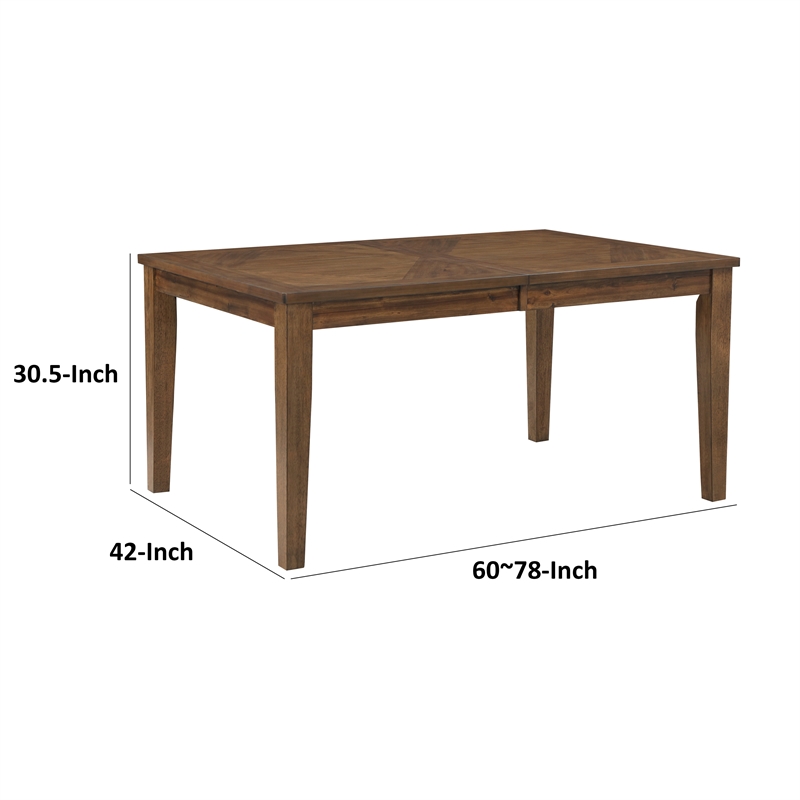Nil 60-78 Inch Dining Table-Extendable Top-6 Seater-Cherry Solid Wood
