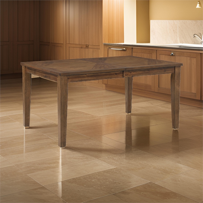 Nil 60-78 Inch Dining Table-Extendable Top-6 Seater-Cherry Solid Wood