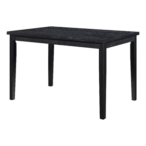 Andy 48 Inch Dining Table-4 Seater-Rectangular Top-Black Solid Wood