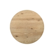 Tete 47 Inch Dining Table-Solid Brown Wood Round Top-Black Metal Base