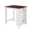 Ham 36 Inch Counter Height Small Dining Table with Shelves-USB Port-White