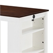 Ham 36 Inch Counter Height Small Dining Table with Shelves-USB Port-White