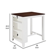Ham 36 Inch Counter Height Small Dining Table with Shelves-USB Port-White