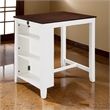 Ham 36 Inch Counter Height Small Dining Table with Shelves-USB Port-White