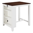 Ham 36 Inch Counter Height Small Dining Table with Shelves-USB Port-White