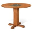 Marv Dining Table w 2 Drop Leaves-40 Inch Round Top-Brown Wood