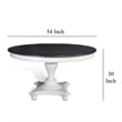 Orso Dining Table-Pedestal Base-54 Inch Round Top-White-Dark Brown