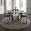 Zeka Counter Pub Dining Table-Gray Barrel Base w Lazy Susan-54 Inch