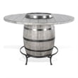 Zeka Counter Pub Dining Table-Gray Barrel Base w Lazy Susan-54 Inch