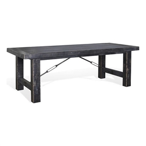 Rena Dining Table-2 Extension Leaves-86-122 Inch Black Mahogany Wood