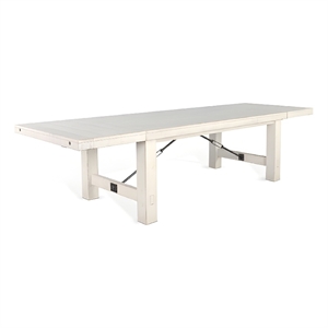 Rena Dining Table-2 Extension Leaf-86-122 Inch White Mahogany Wood