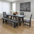 Rena Dining Table with Turnbuckles-74 Inch Black Sand Mahogany Wood