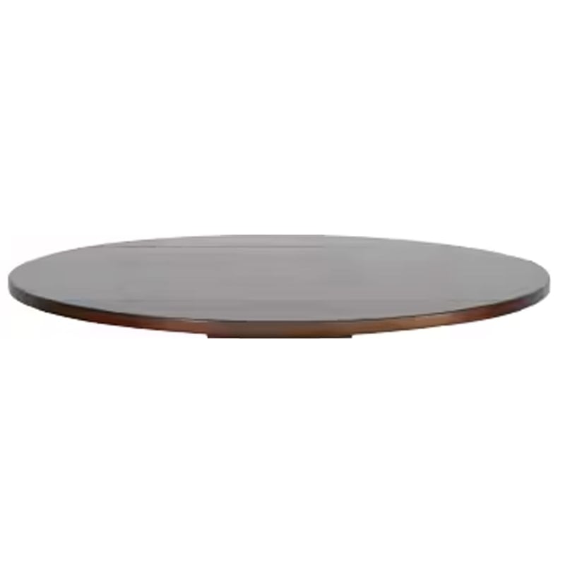 Camie Dining Table-40 Inch Brown Round Top w Drop Leafs-Rustic Gray