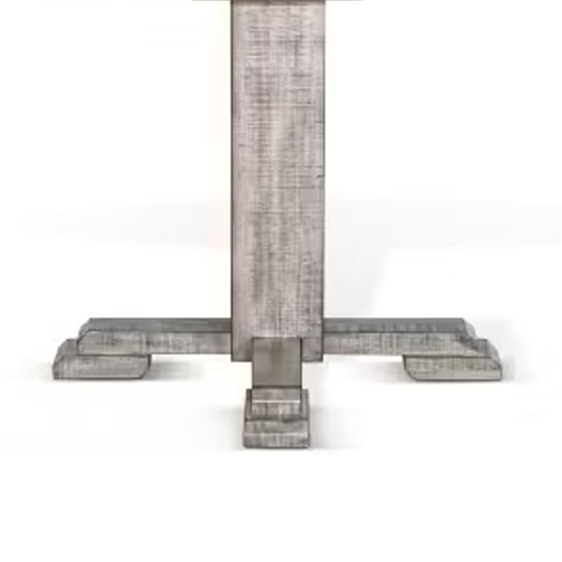 Camie Dining Table-40 Inch Brown Round Top w Drop Leafs-Rustic Gray