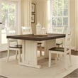 Orso Dining Table-60 Inch Rectangular Plank Top-Off White and Brown