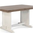 Dean Dining Table-60 Inch Rectangular Plank Top-Off White and Brown