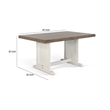 Dean Dining Table-60 Inch Rectangular Plank Top-Off White and Brown