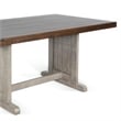 Camie Dining Table-60 Inch Rectangular Plank Top-Dark Brown n Gray