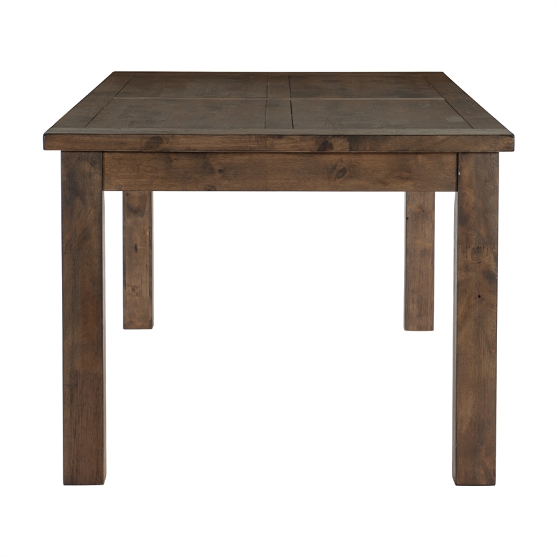 Rick Dining Table-79 Inch Rectangular Top-Natural Brown Rubberwood