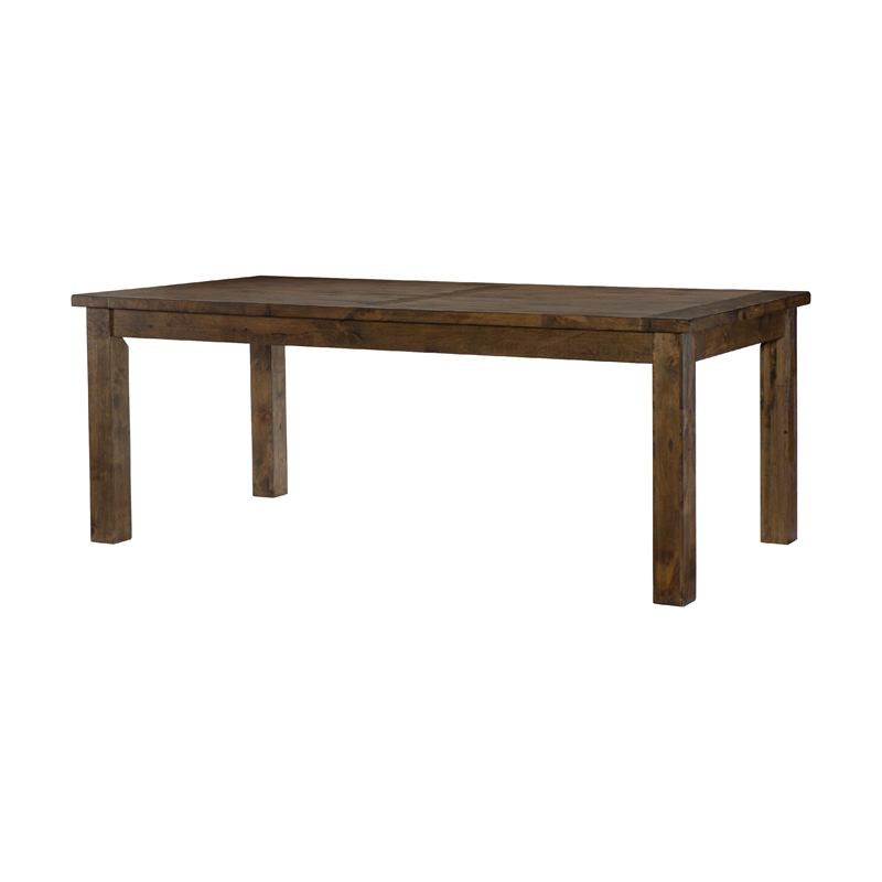 Rick Dining Table-79 Inch Rectangular Top-Natural Brown Rubberwood