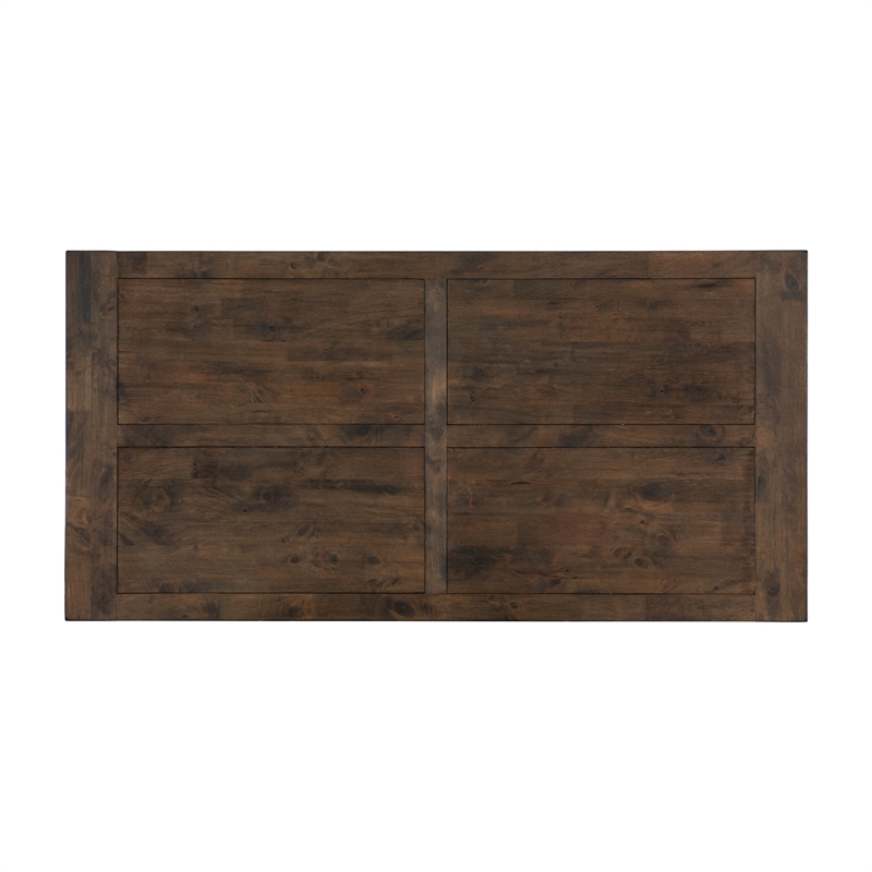 Rick Dining Table-79 Inch Rectangular Top-Natural Brown Rubberwood