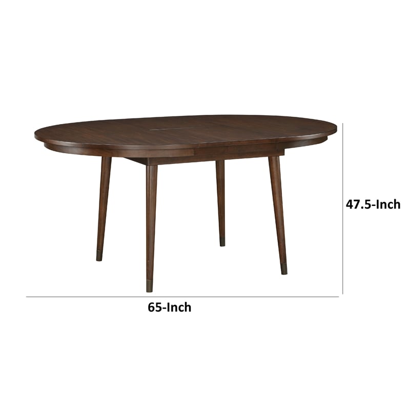 Coly Dining Table with Butterfly Leaf 48-65 Inch Round-Maple Brown