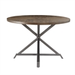 Fena Dining Table-Round 45 Inch Brown Wood Top-Gray Metal Star Base