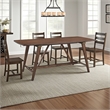 Manny Dining Table with Picnic Style Trestle Base-Walnut Wood 71 Inch
