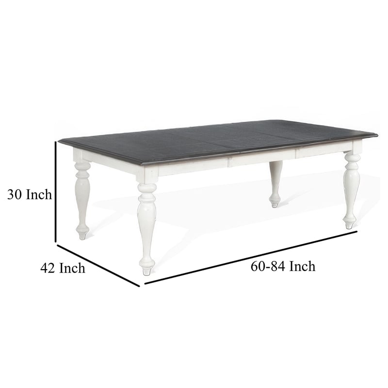 Orso Dining Table-White Mindi Wood-Rectangular Extendable 60-84 Inch