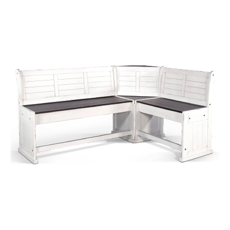 Orso 4pc Counter Height Breakfast Nook Dining Table-Off White Brown