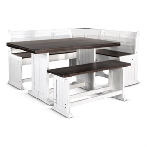 Orso 4pc Counter Height Breakfast Nook Dining Table-Off White Brown
